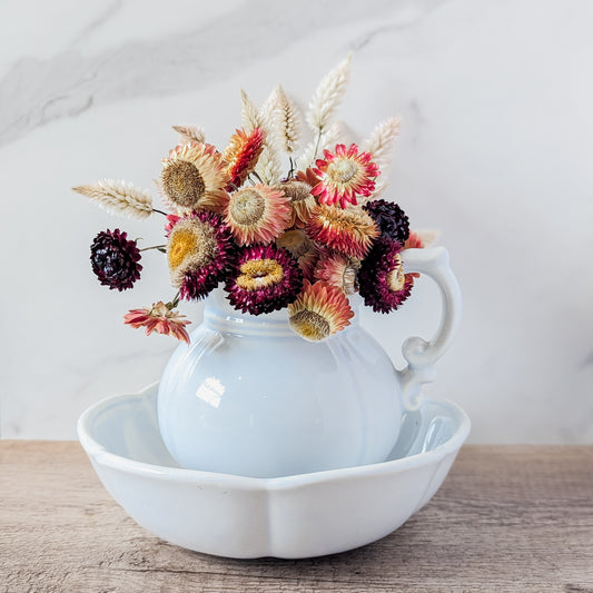 McCoy Pitcher and Bowl (includes dried flower bouquet)