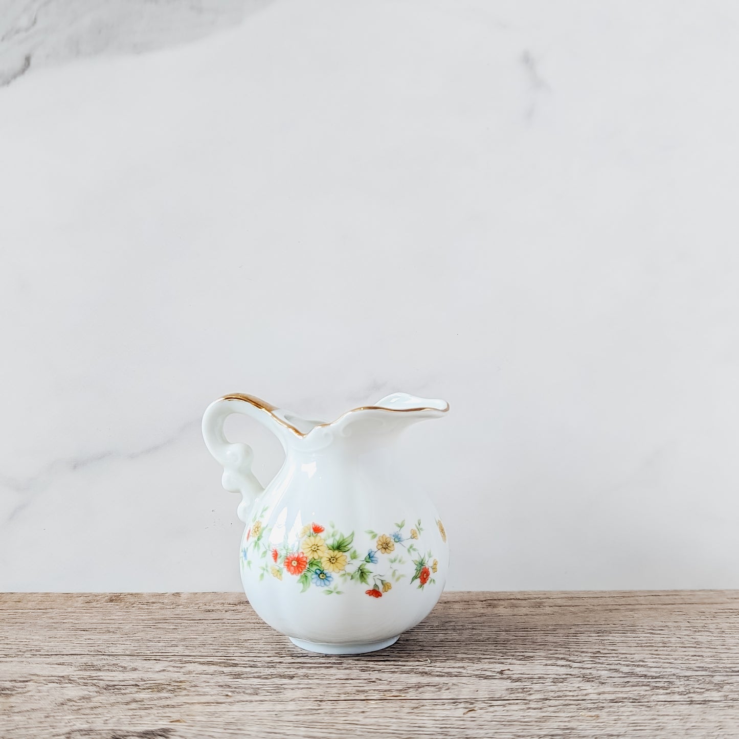 Hand-Painted Lefton China Creamer and Butter Pat (small flower bundle included!)