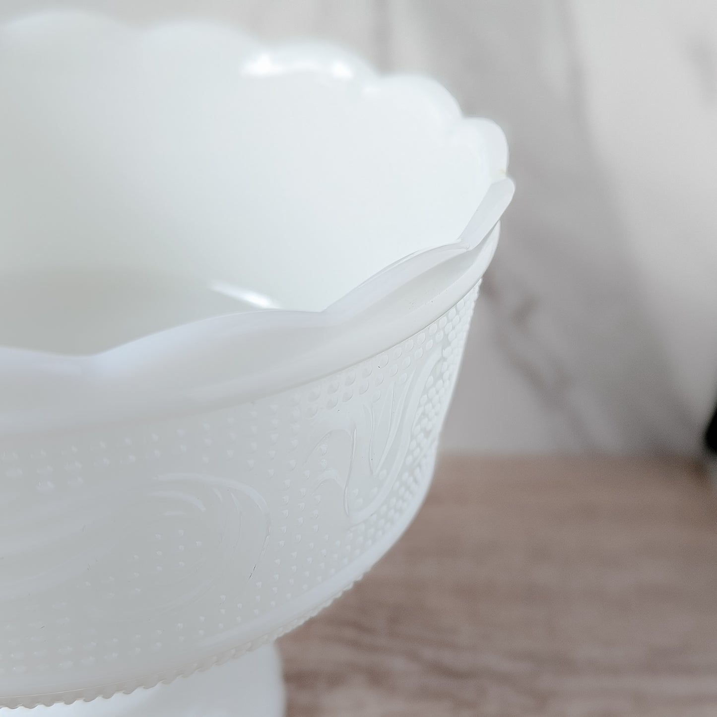 E.O Brody Milk Glass Pedastal Bowl