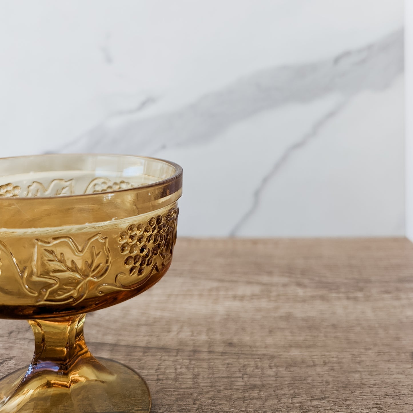 Amber Glass Goblets / Dessert Cups (set of 2)