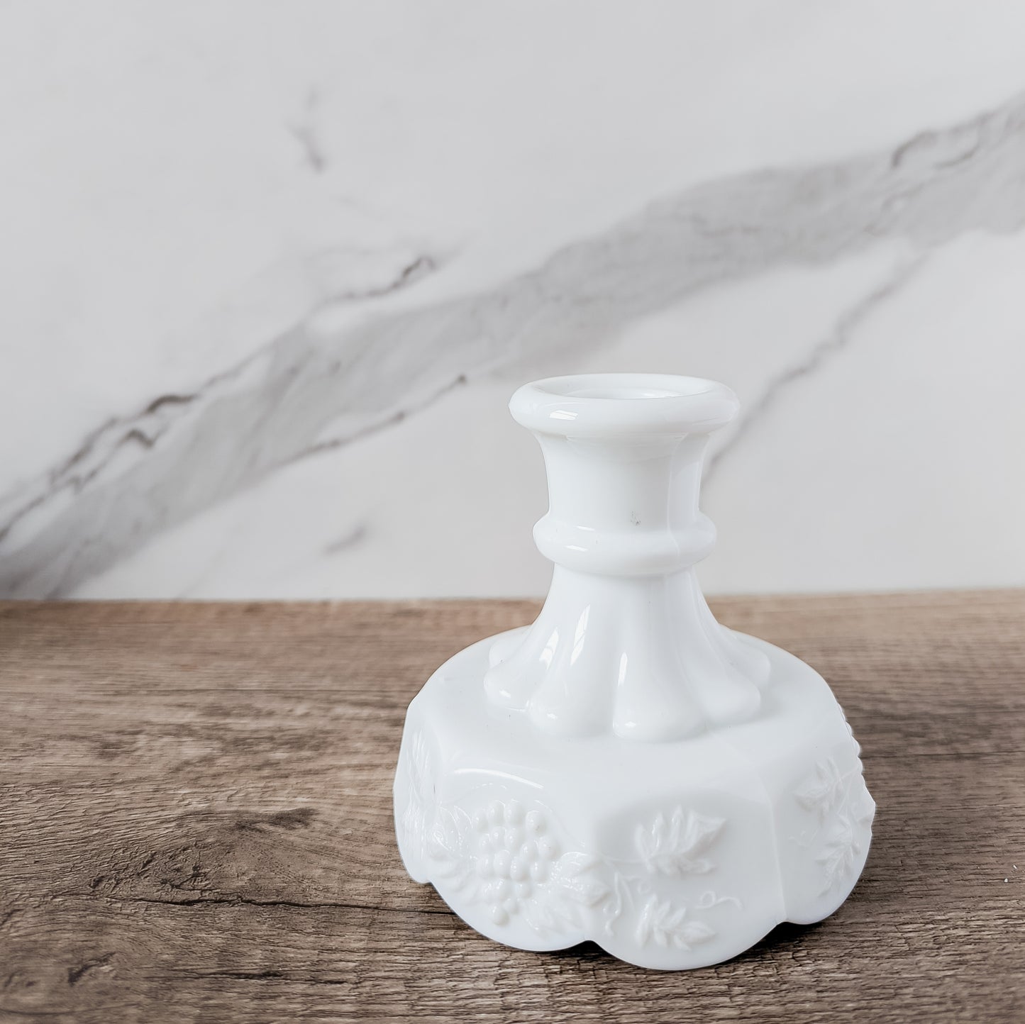 Westmoreland Milk Glass "Paneled Grape" Candle Holders (set of 2)