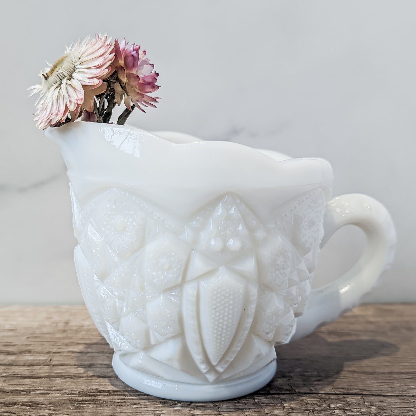 McKee Milk Glass "Toltec" Creamer