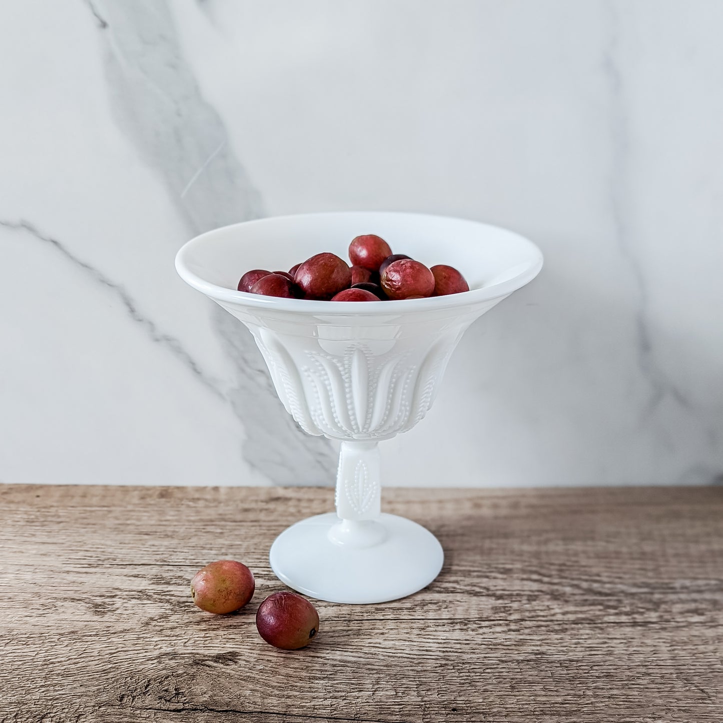 Fenton Milk Glass "Cactus" Compote