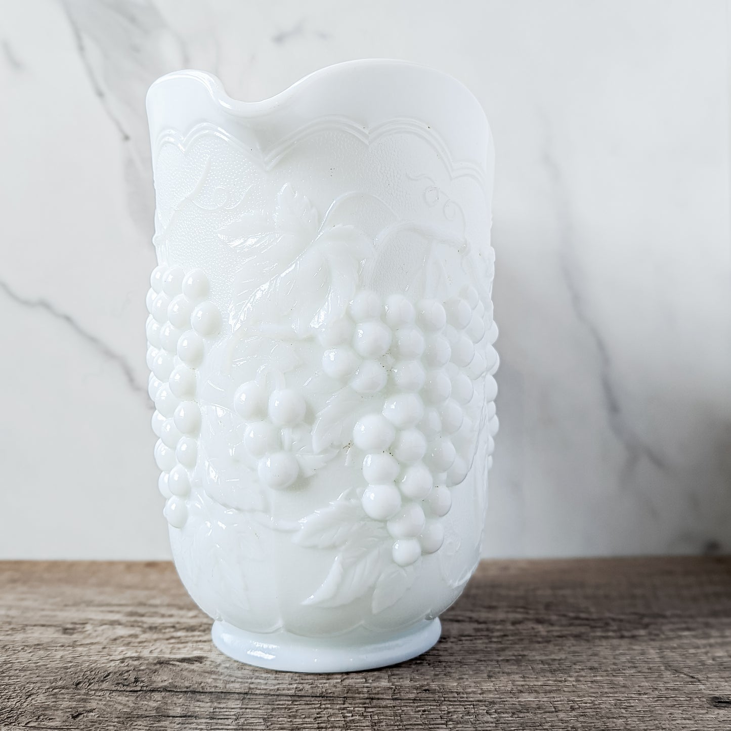Imperial Milk Glass "Harvest Grape" Pitcher