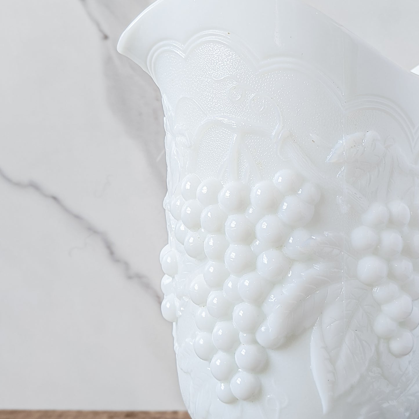Imperial Milk Glass "Harvest Grape" Pitcher