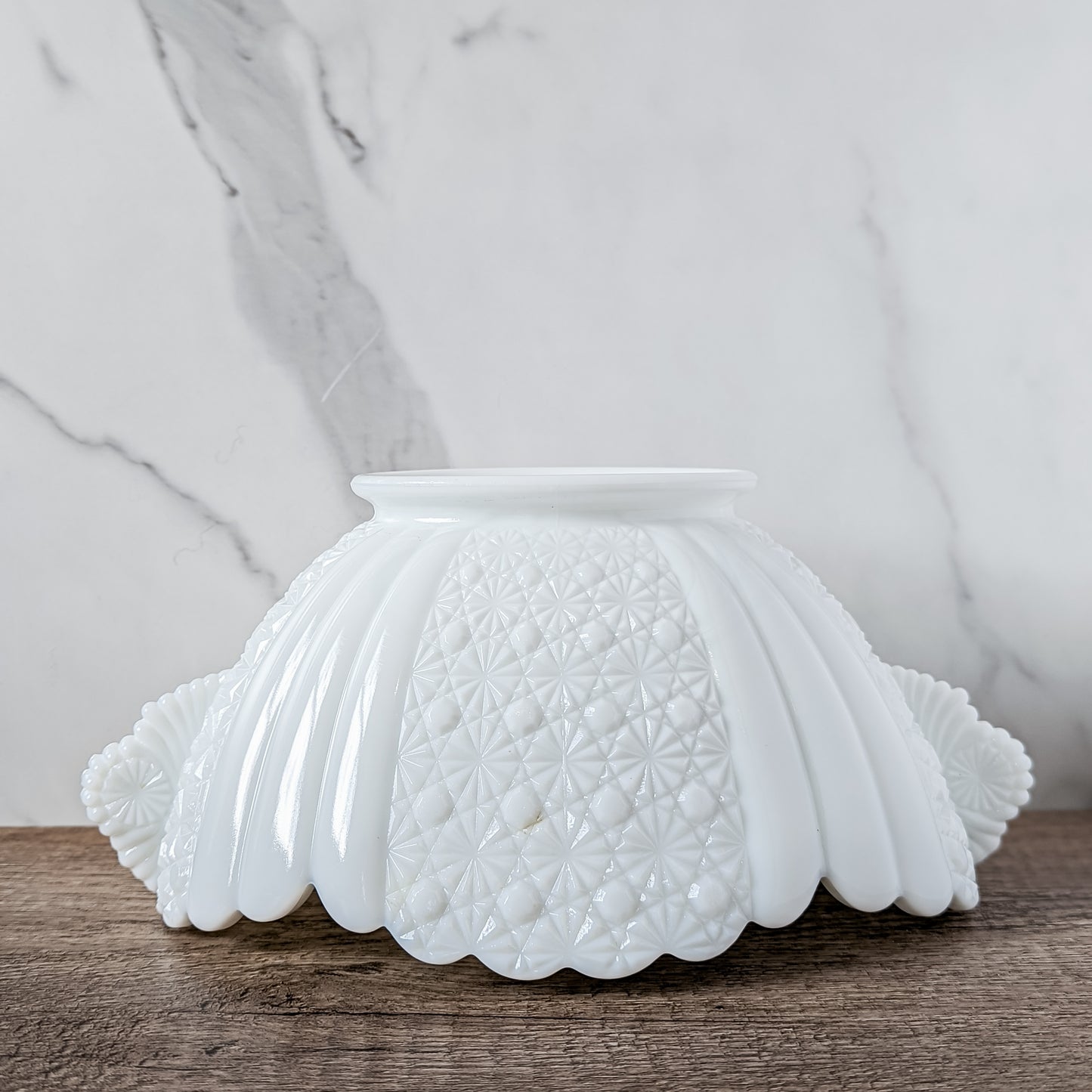 Fenton Oval "Daisy and Button" Handled Serving Bowl