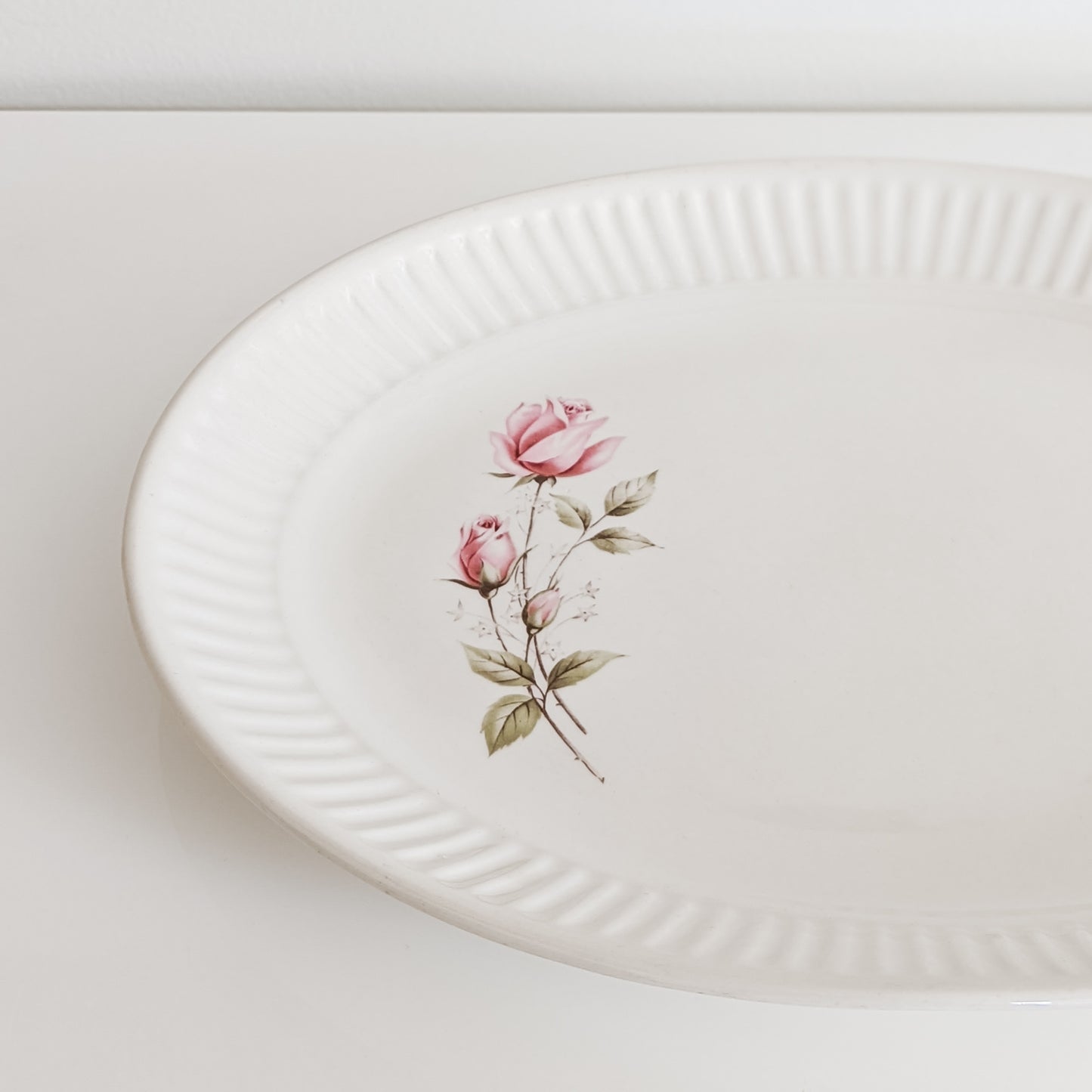 Ironstone "Rose" Serving Platter