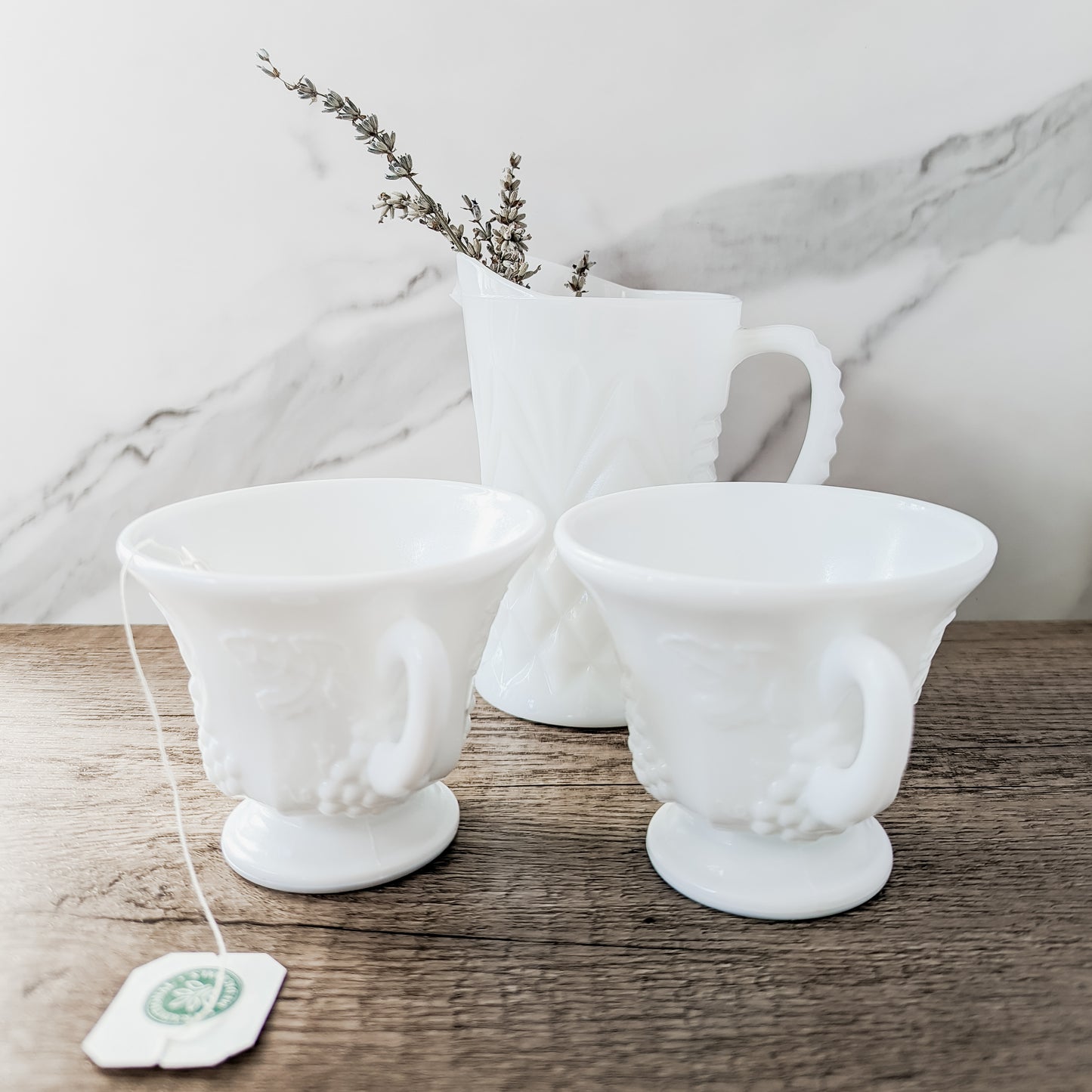 Anchor Hocking "Prescut Pineapple" Milk Glass Creamer