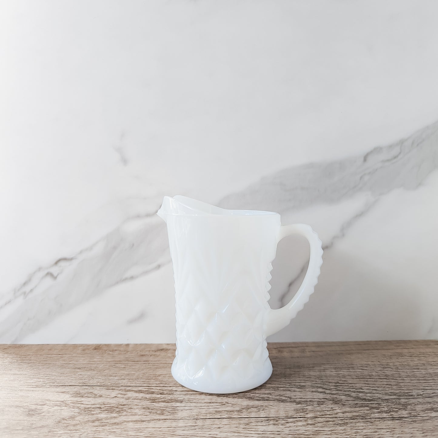Anchor Hocking "Prescut Pineapple" Milk Glass Creamer