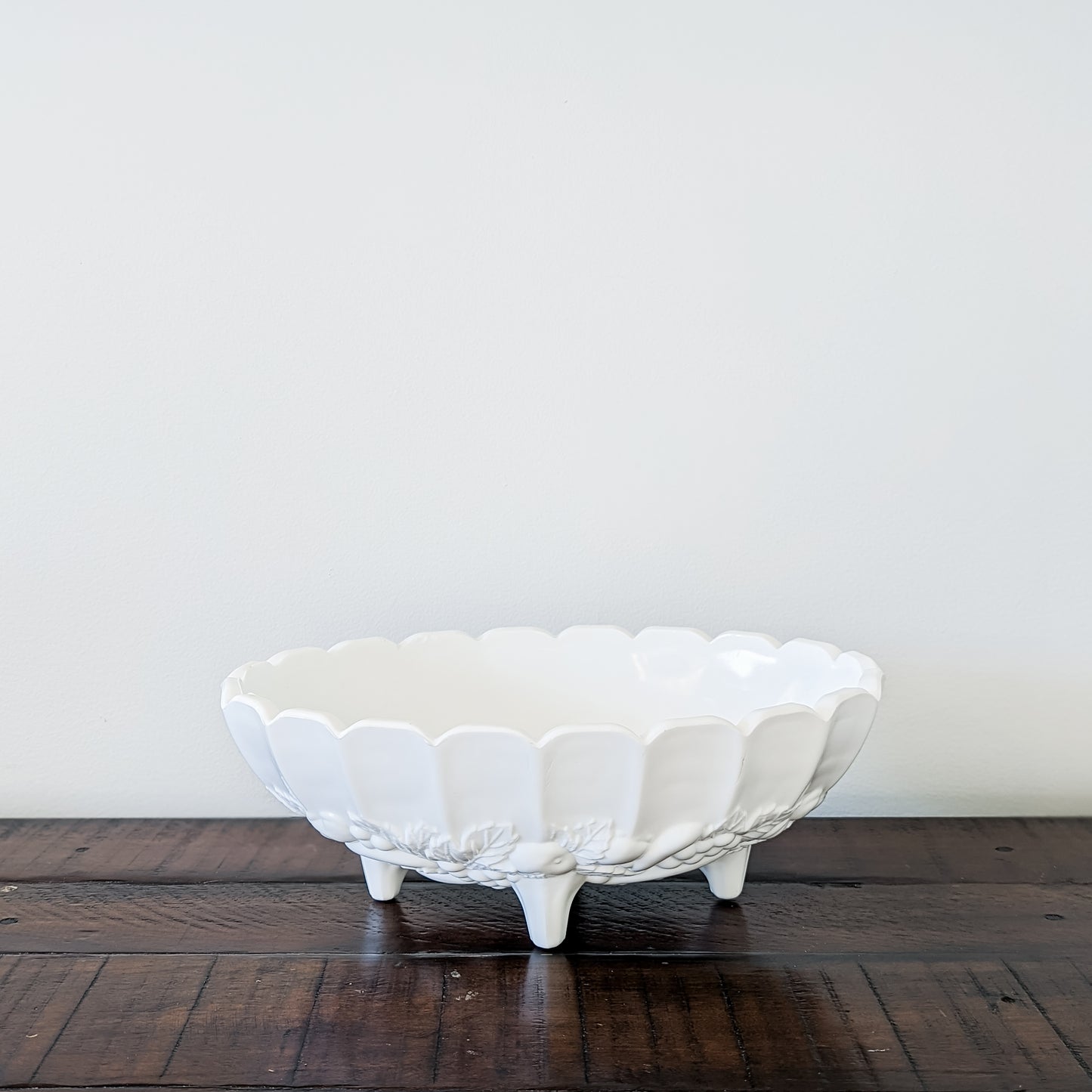 Indiana Milk Glass 4-Footed Fruit Bowl (12")