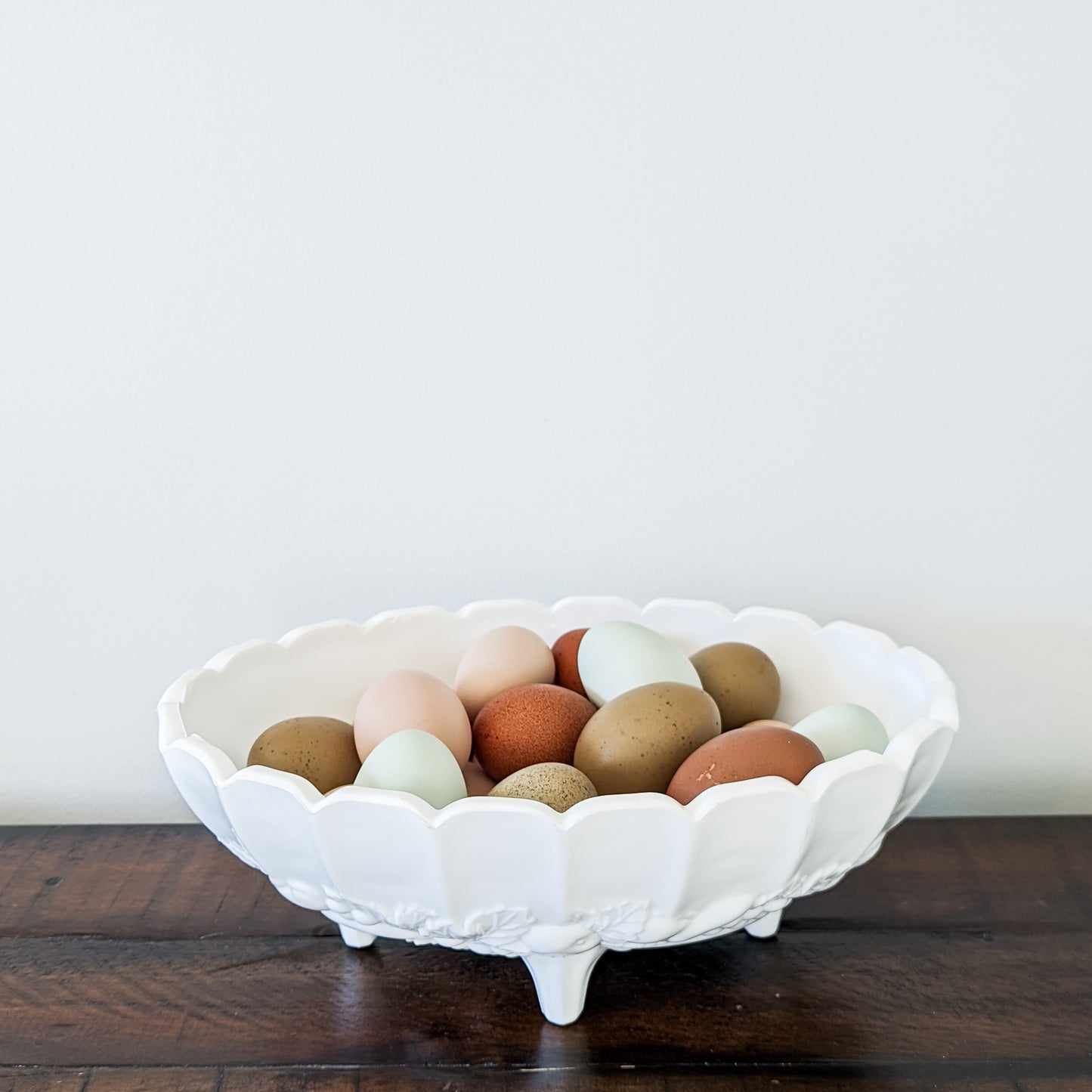 Indiana Milk Glass 4-Footed Fruit Bowl (12")