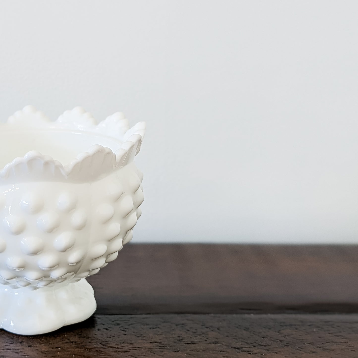 Fenton Hobnail Milk Glass Candle Holder