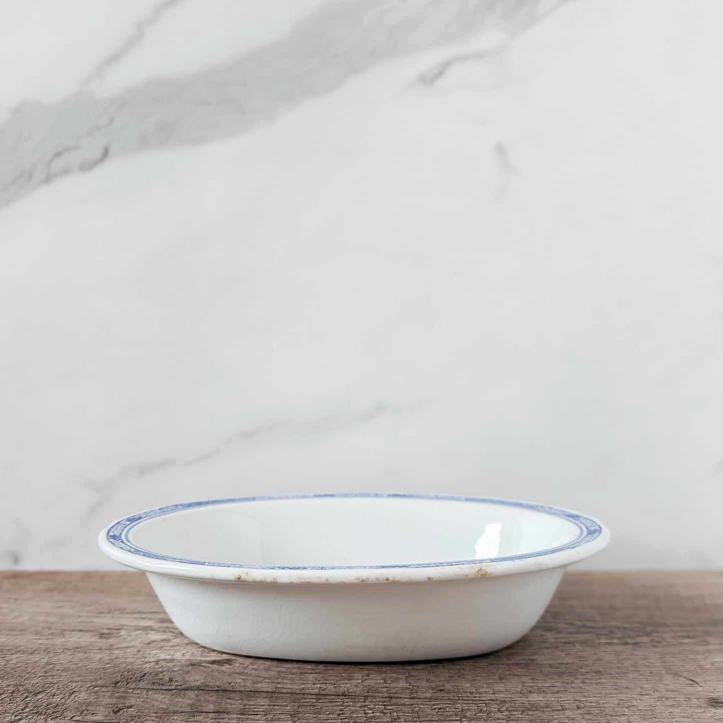 Furnivals Blue "Quail" Oval Serving Bowl