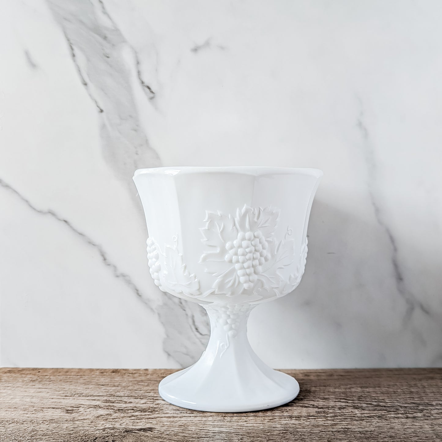 Milk Glass Pedestal "Colony Harvest" Bowl