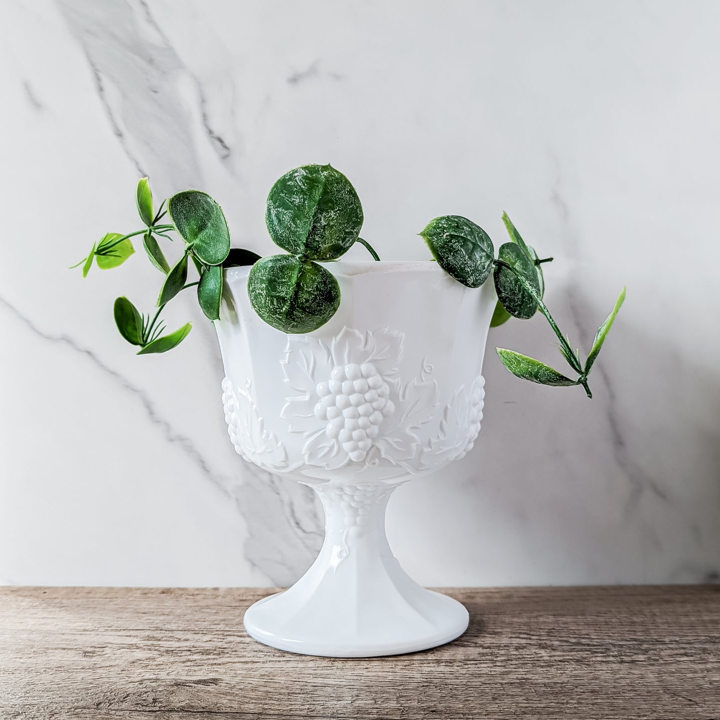 Milk Glass Pedestal "Colony Harvest" Bowl