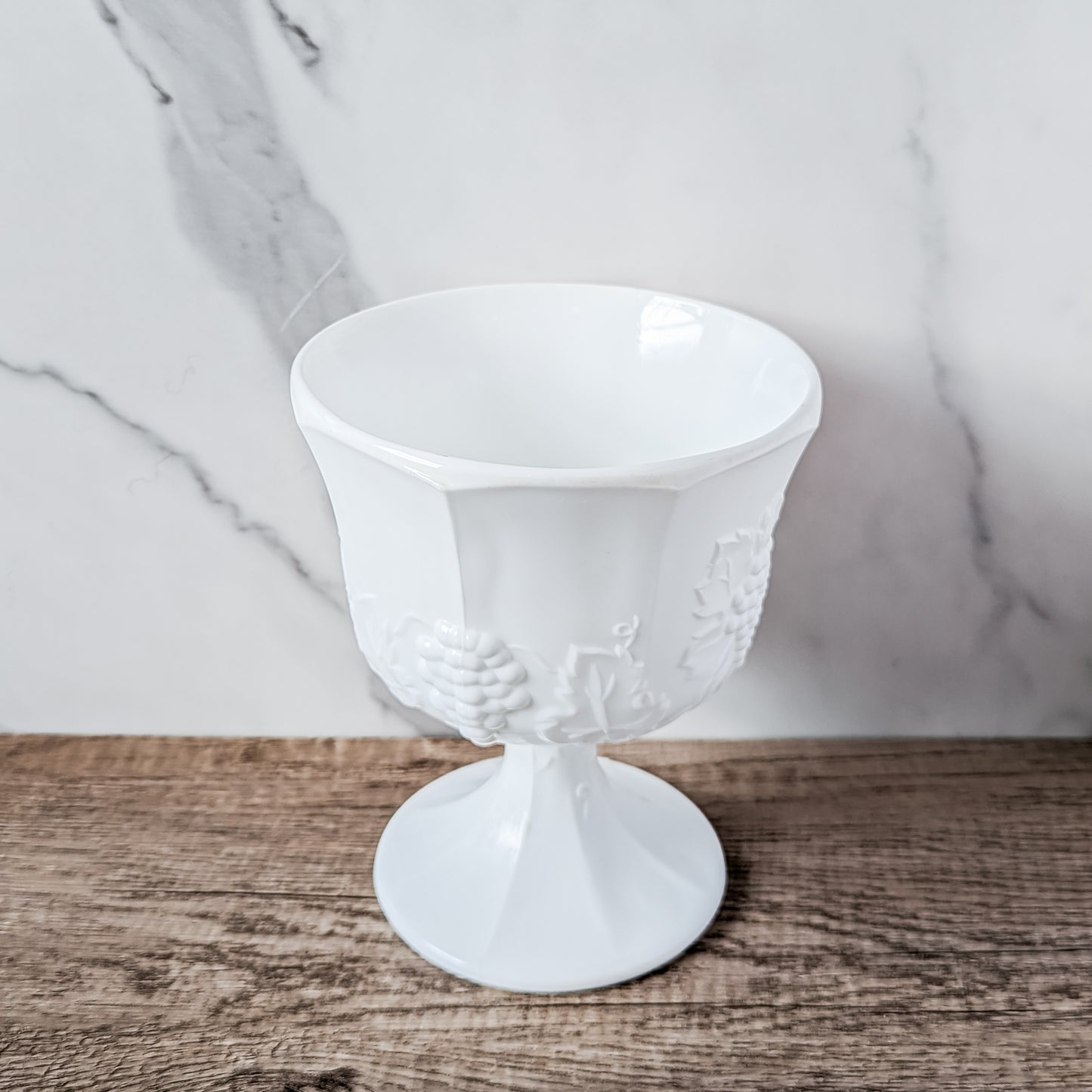 Milk Glass Pedestal "Colony Harvest" Bowl