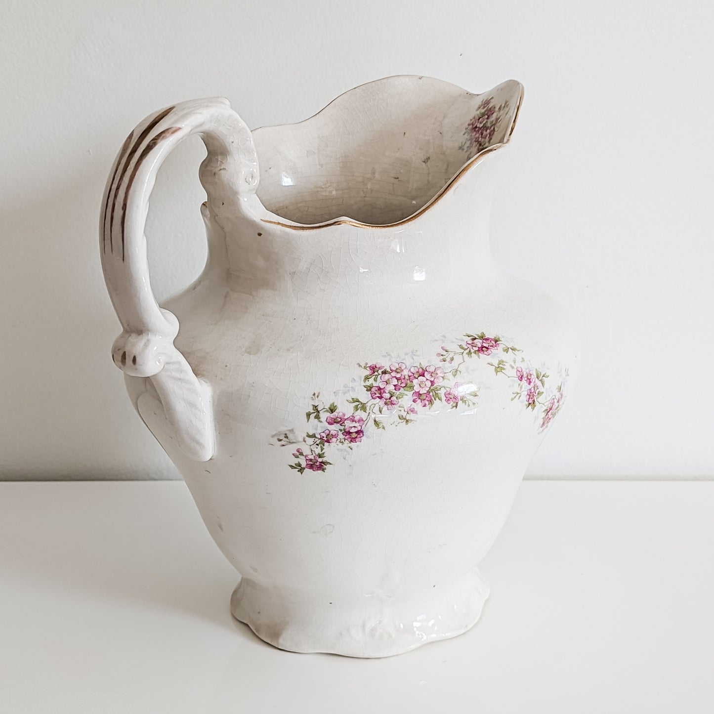 Edwin M. Knowles Floral Pitcher