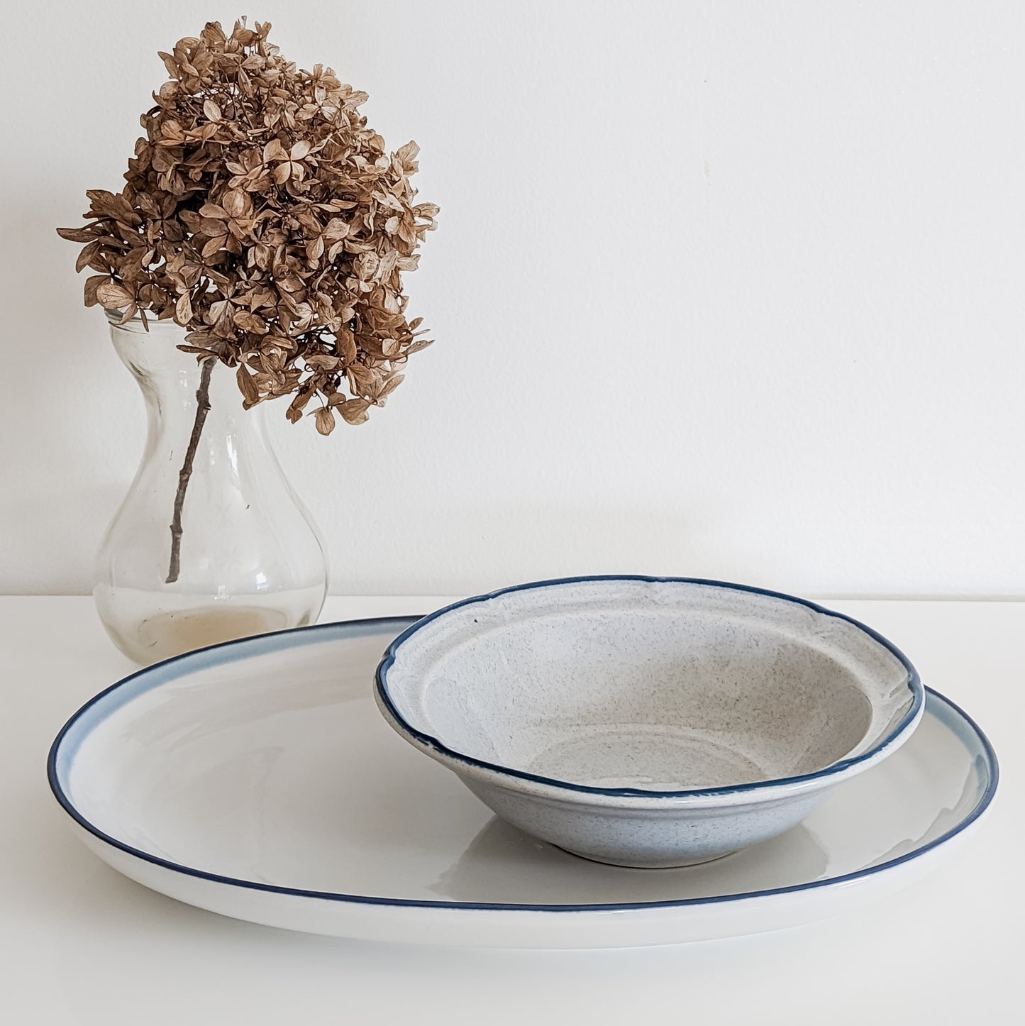 Pfaltzfraff Blue-Rimmed Serving Platter