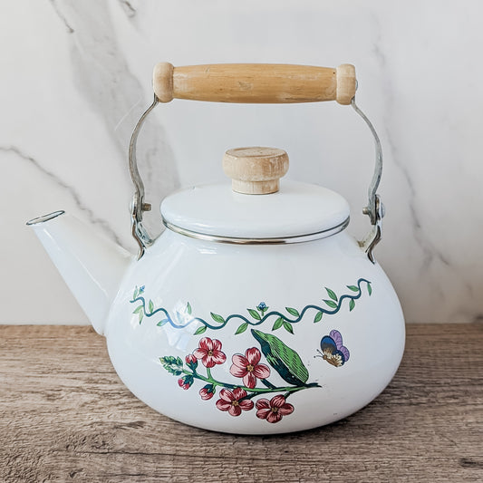 Enamel Floral Teapot